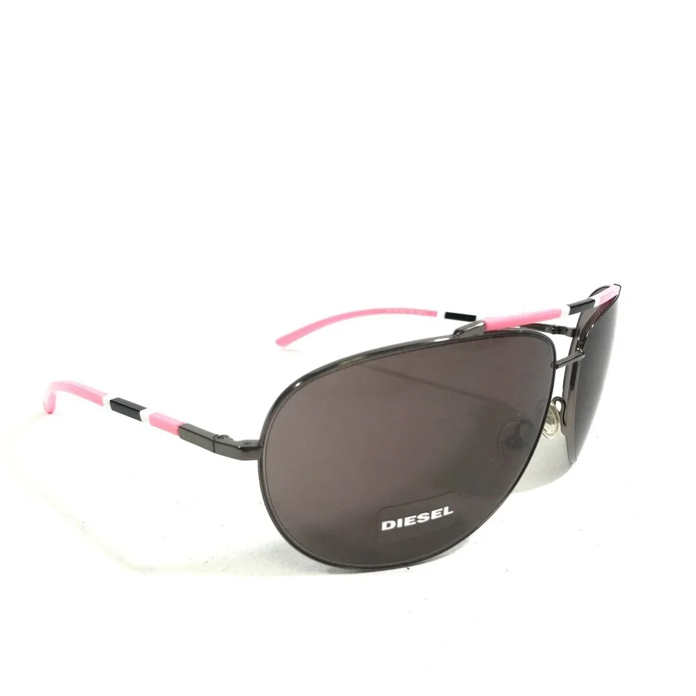 Diesel Kids Sunglasses DS0015 KD6 Gray Pink Round Frames with Purple Lenses
